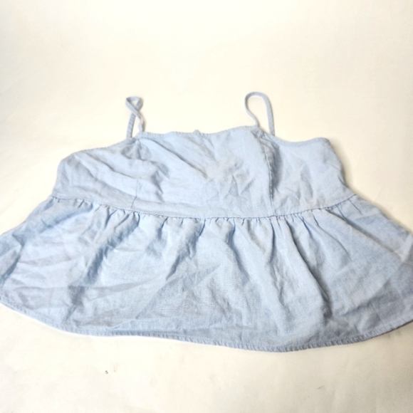 Pac Sun Size Large Linen Halter Top Back Bow - Picture 1 of 5